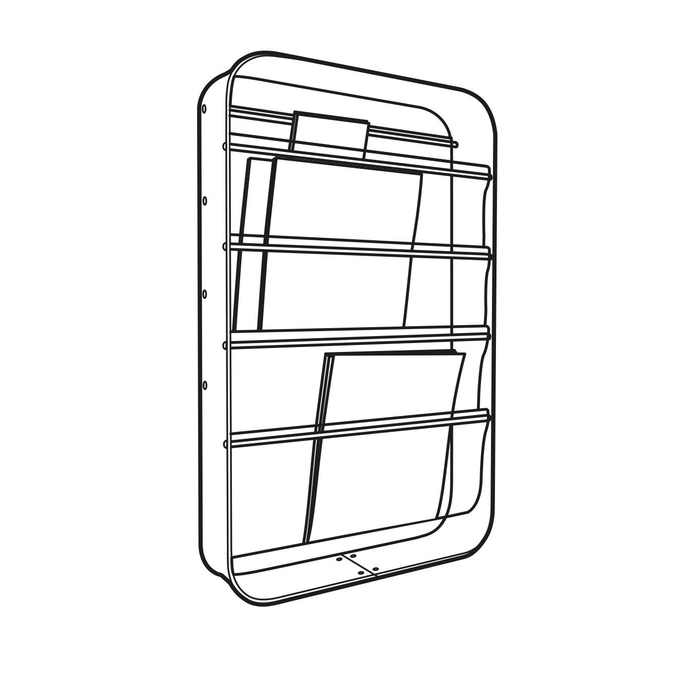 Stojan na časopisy na zeď Redondo 4 police_2