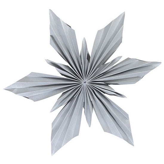 Sněhová vločka papírová stříbrná 20cm_0