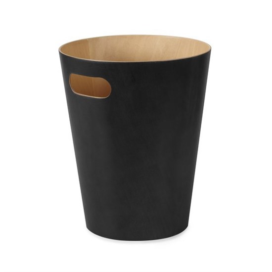 Odpadkový koš WOODROW 28 cm černá/přír._0