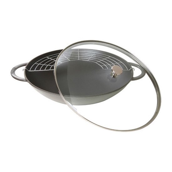 Pánev Wok s poklicí 37cm šedá_1