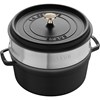 Hrnec STAUB kulatý 26 cm černý s pařákem_2