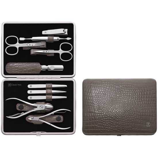 Manikúra 10-dílná Classic Inox Kroko hně_0