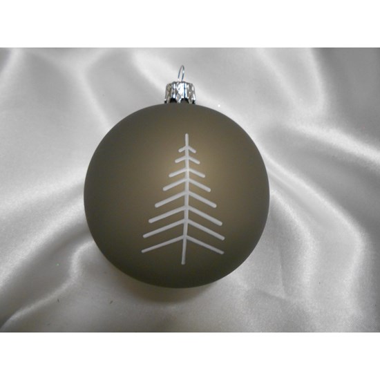 Vánoční koule 8 cm dekor vločka/stromek SET/6ks_0