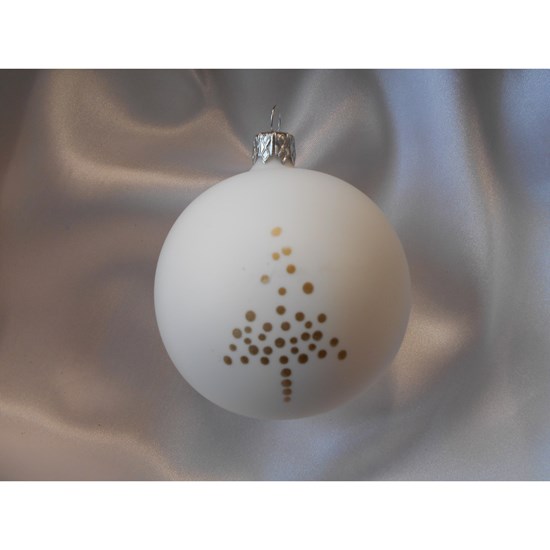 Vánoční koule 8 cm dekor vločka/stromek SET/6ks_0