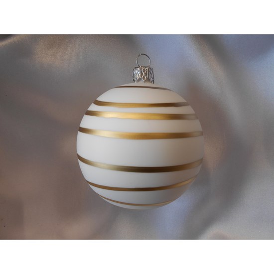 Vánoční koule 8 cm dekor proužky SET/6ks_0