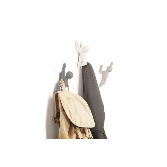 Háček BUDDY set/3ks bílá, odstíny šedé_3