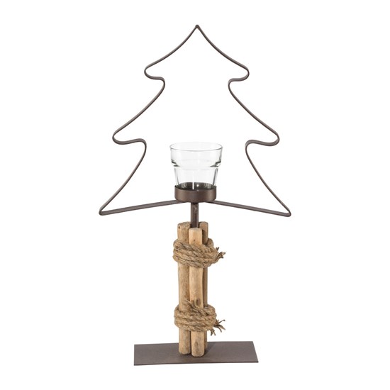 Kovový svícen strom na 1 svíčku_0
