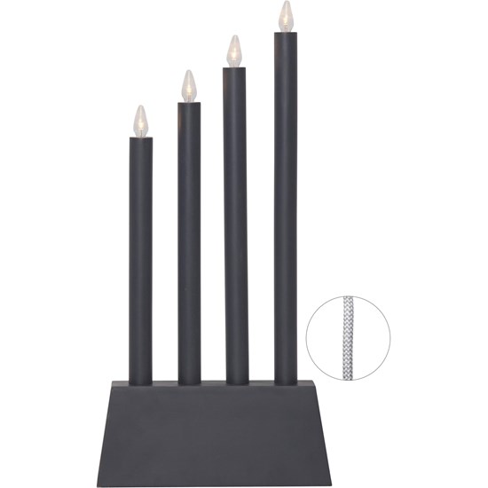 LED okenní svícen QUATTRO 4 žárovky tm.šedý_1