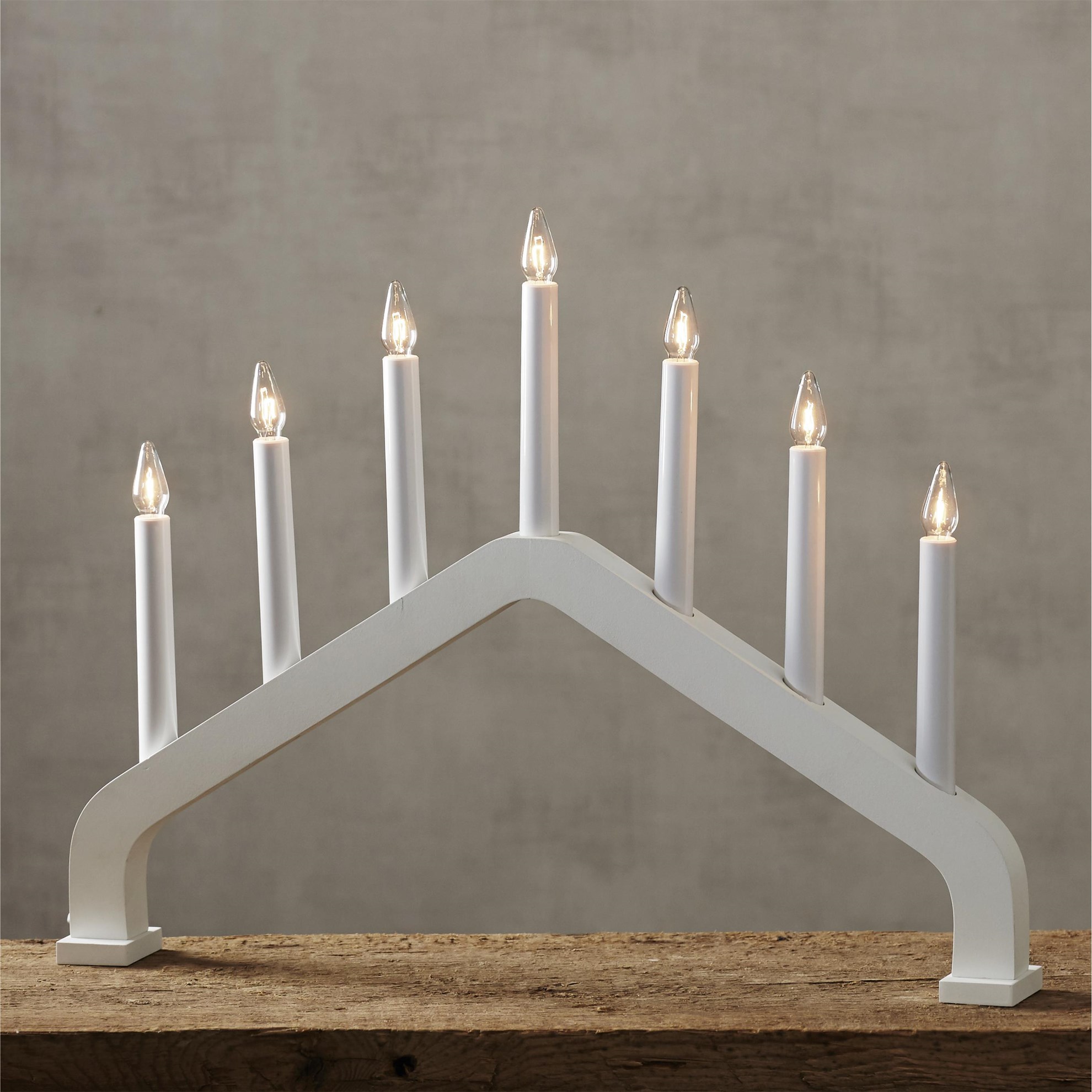 LED okenní svícen HOUSE 7 žárovek bílý_0