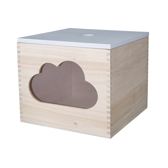 Dřevěný úložný box s motivem obláčku_3