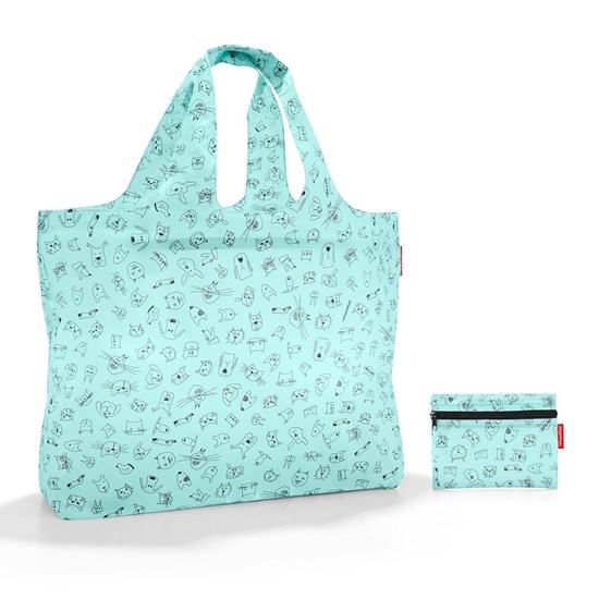 Skládací taška Mini Maxi Beachbag cats and dogs mint_3