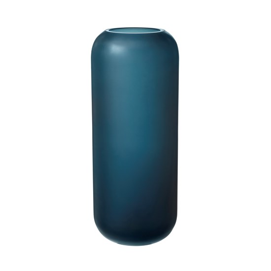 Skleněná váza OVALO 30 cm modrá mat_0