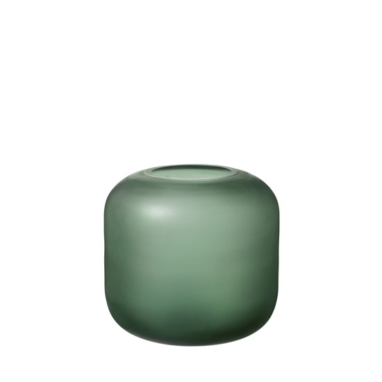 Skleněná váza OVALO 17 cm zelená mat_0