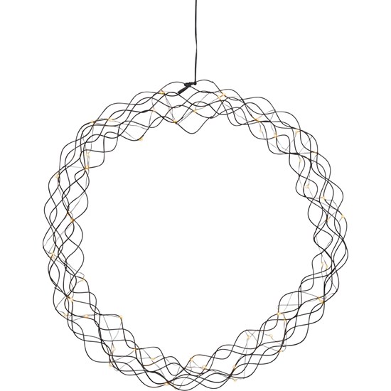Z&#225;věsn&#253; sv&#237;t&#237;c&#237; věnec CURLY 50x LED P.45 cm čern&#253;_1
