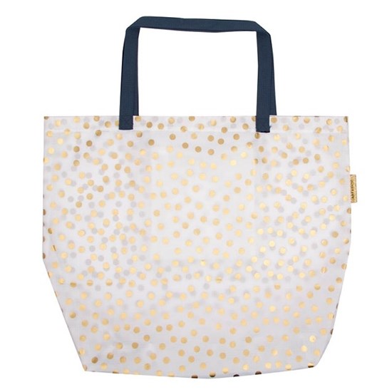 Bavlněná taška na pláž dots/white/gold_0