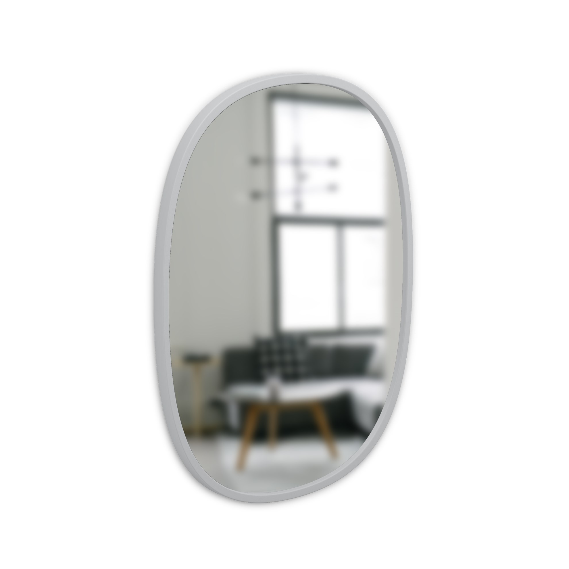 Zrcadlo HUB oválné 45x60 cm šedé_1