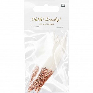 Pírka malá bílá/růžové zlato BAL/6 ks_0