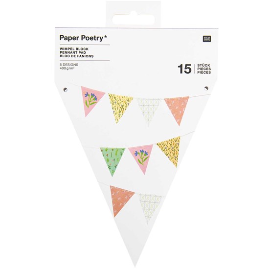 Papírová girlanda FLOWERS 15 vlajek_5