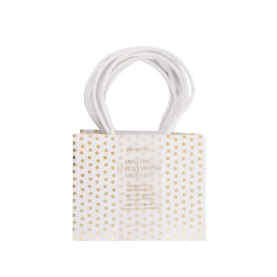 Dárkové taštičky SET/6 ks 15x12x7 cm zlaté puntíky_1