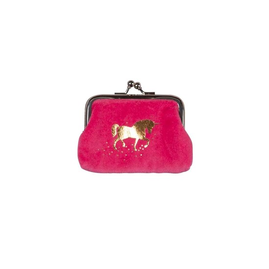 Sametová peněženka na drobné 11x8 cm Einhorn pink_1