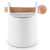 Dóza s dřevěnou lžičkou TOOLBOX, bílá - 15 cm_0