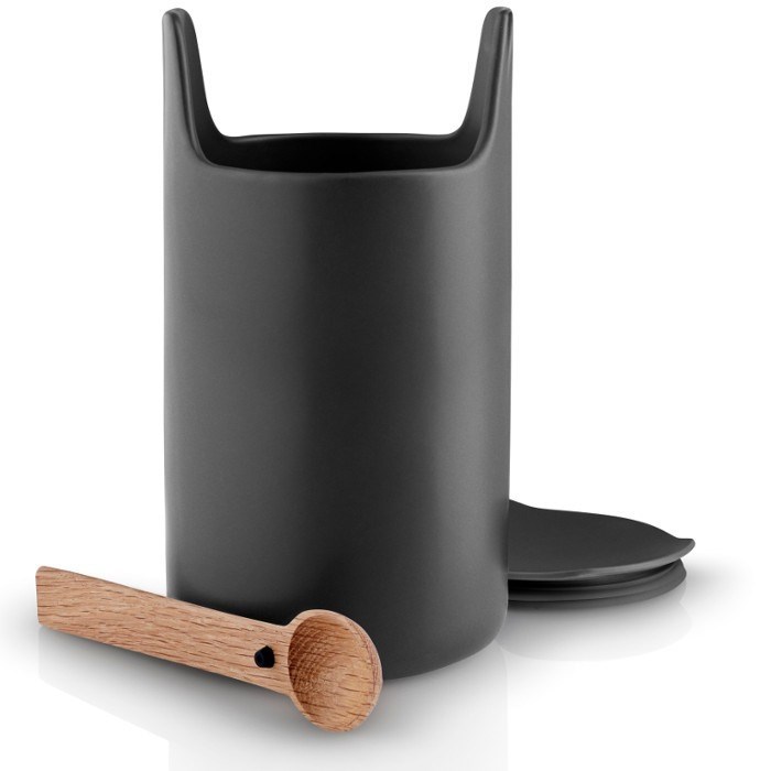 Obrázok z Dóza s drevenou lyžičkou TOOLBOX, čierna - 20 cm