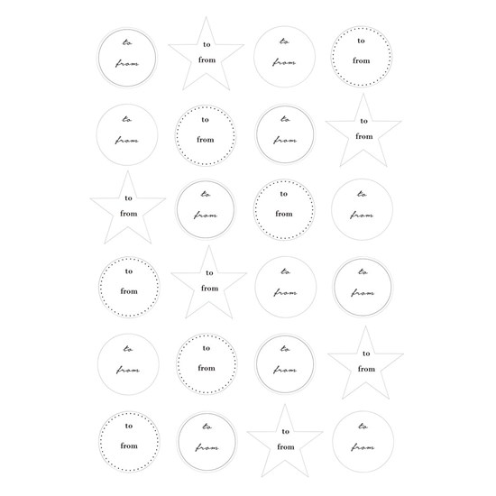 Bílé adventní papírové samolepky P.4 cm SET/24ks_0