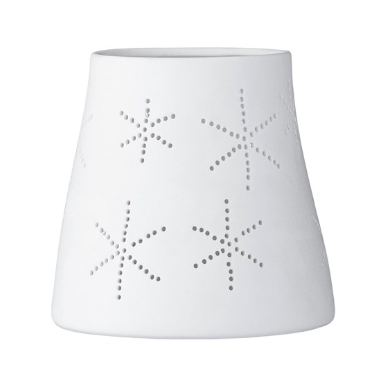 Porcelánový svícen s jemným motivem vloček P.10 cm_0