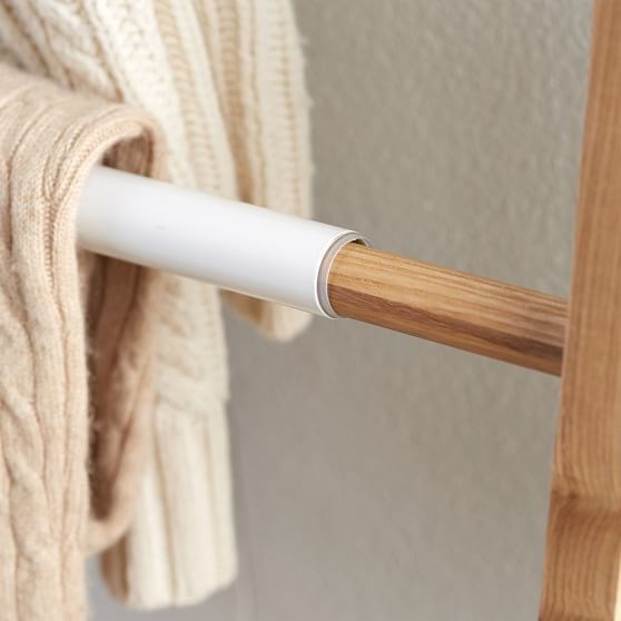 Obrázok z Rebrík, vešiak HUB - nastaviteľná šírka - biela, prírodná