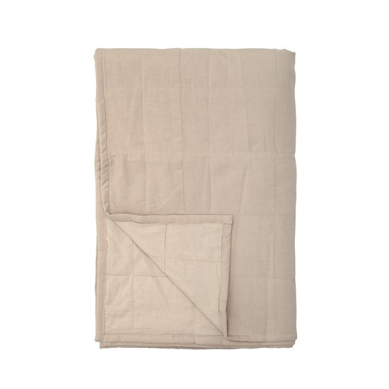 Bavlněný přehoz na postel 220x150 cm sv. hnědý_5