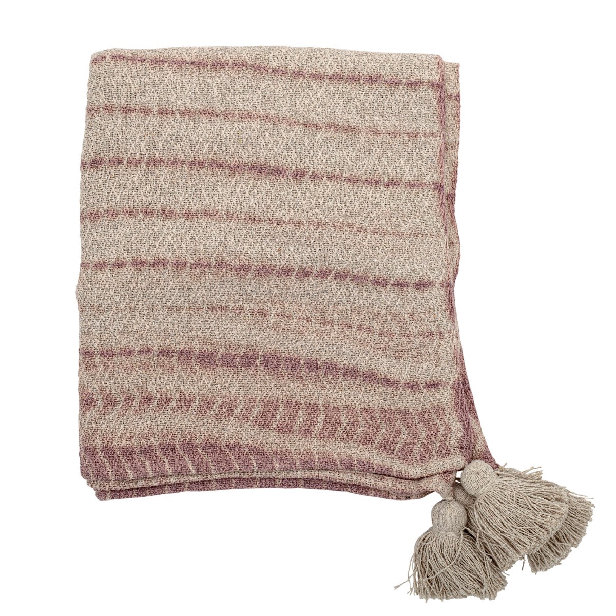 Pléd s třásněmi Frederika z recyklované bavlny 160x130 cm_0