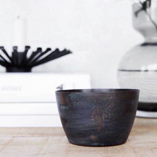 Mosazný svícen ETNIK 10 cm tmavě modrá_0