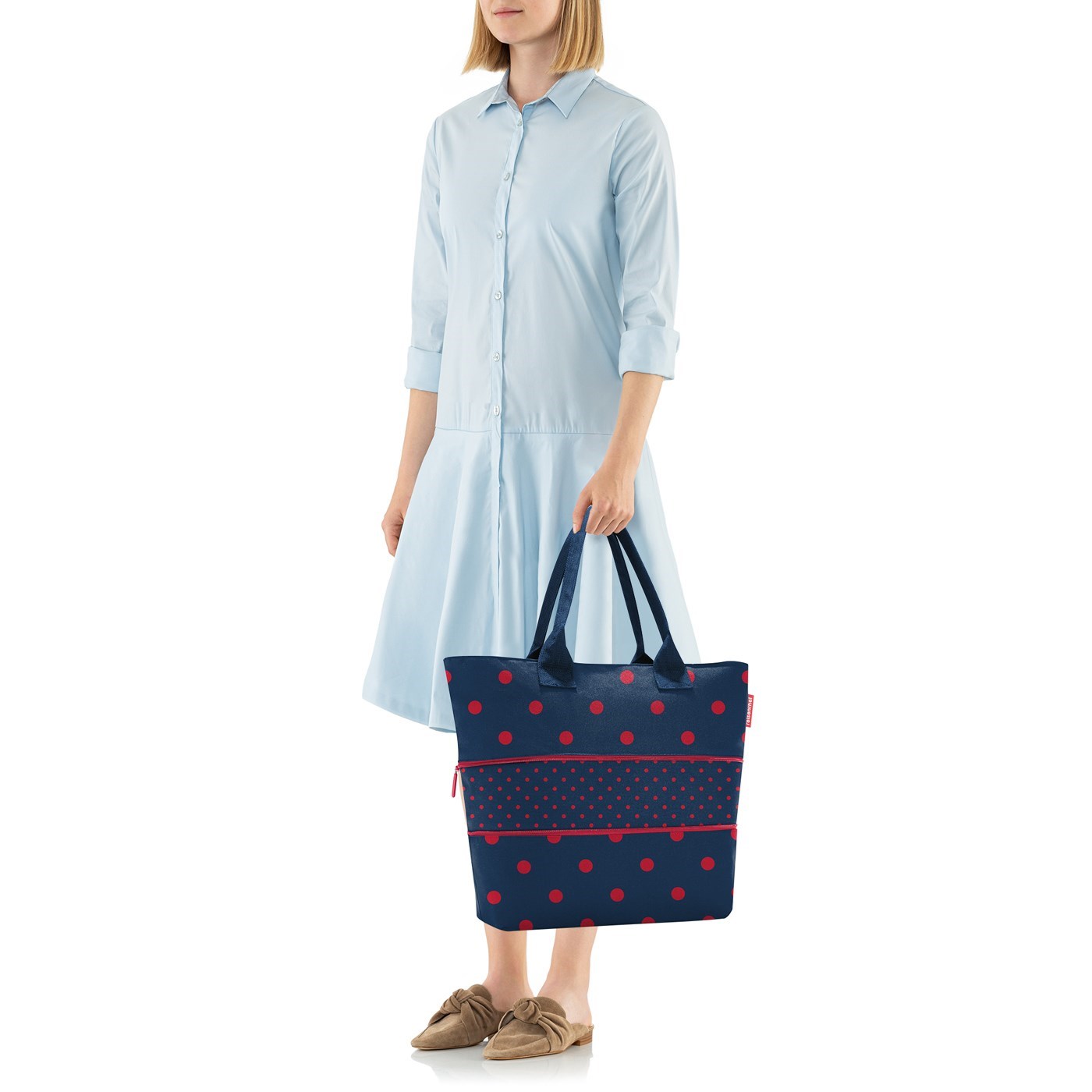 Chytrá taška přes rameno Shopper e1 mixed dots red_0