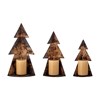 Kovové vánoční stromky Rony, hnědé, SET/3 ks_0
