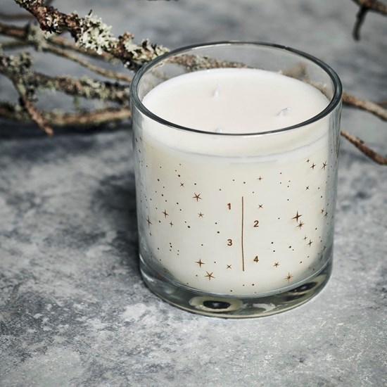 Svíčka ve skle ADVENT bílá_2