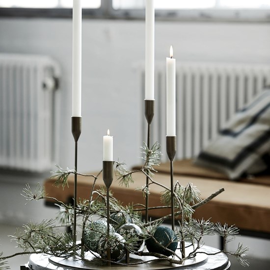 Kovový svícen na 4 svíčky ADVENT 38 cm mosazný_4