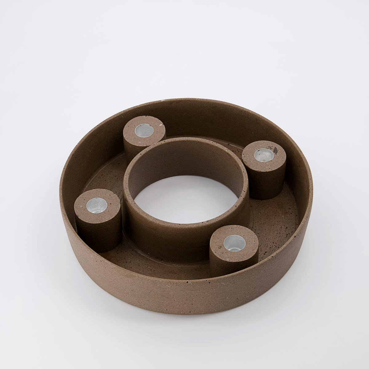 Adventní kulatý svícen DACA na 4 svíčky 26 cm hnědý_1