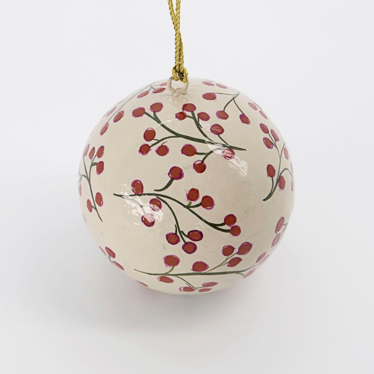 Vánoční ozdoba MACHE 8 cm koule písková_1
