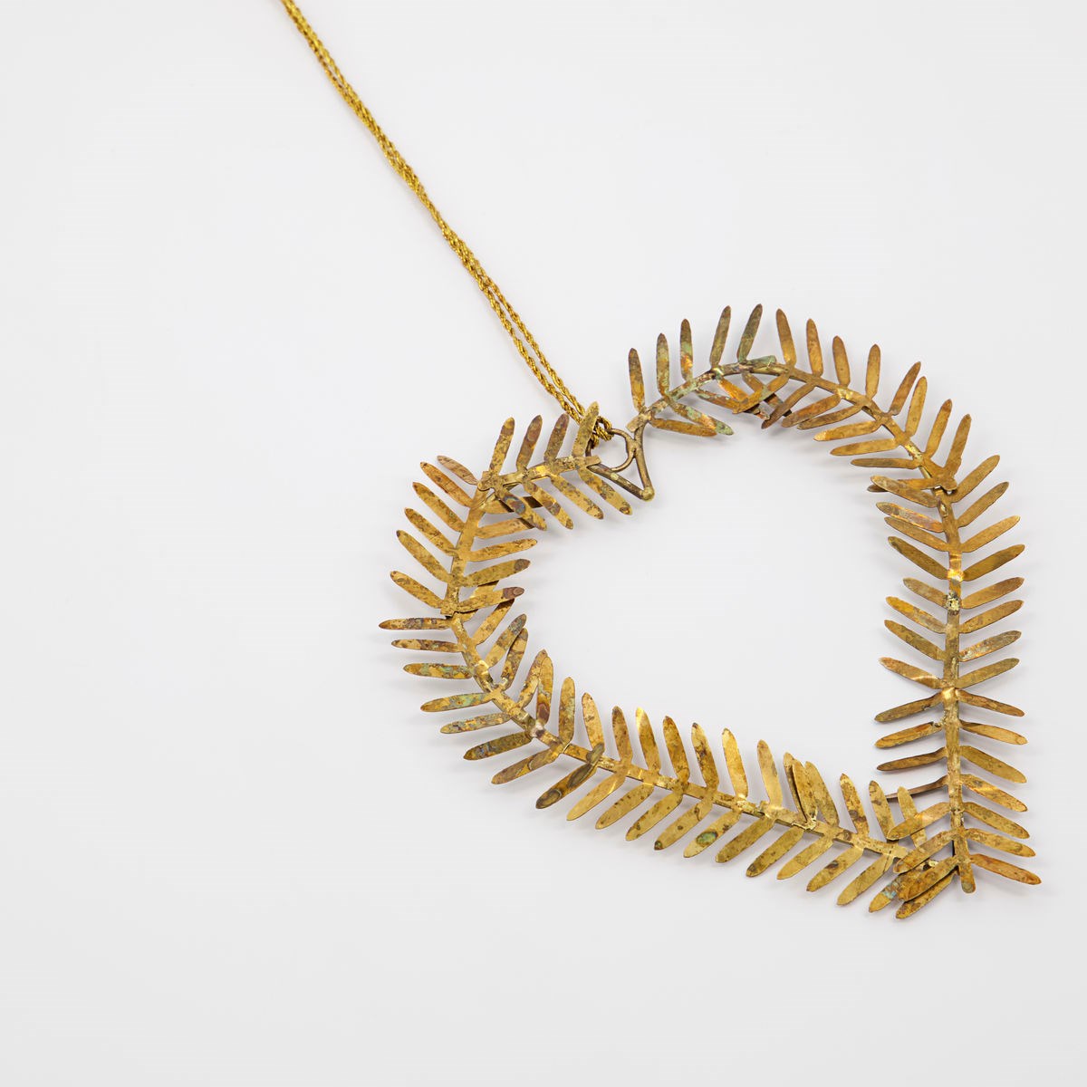 Vánoční ozdoba srdce z větviček LAMET 10 cm mosazná_1