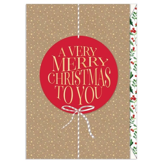 Přání ražené s obálkou Merry Christmas/Schleife_0