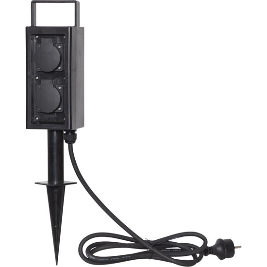 Zahradní přenosná zásuvka PLUGGE černá, 4x výstup_1
