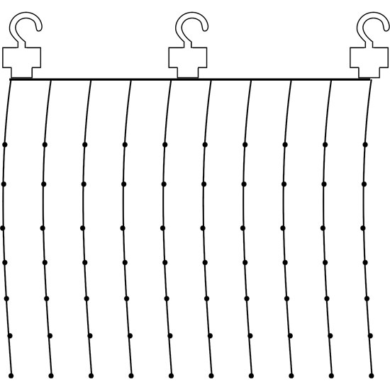 Závěsný LED řetěz 100 led 10 šnůrek stříbrný_1