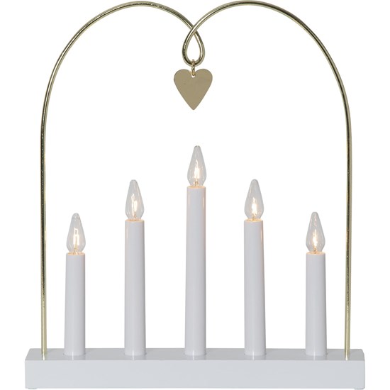 LED okenní svícen GLOSSY BOW V.35 cm bílý_1