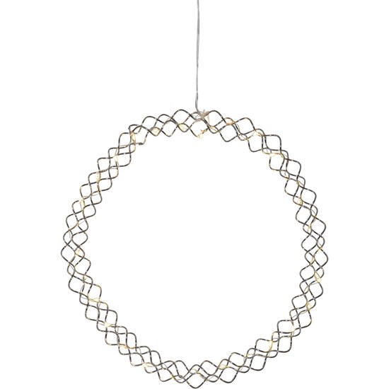 Závěsný svítící věnec HOOP 30x LED P.30 cm stříbrný_1