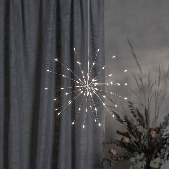 Závěsná LED světelná dekorace FIREWORK 60x LED P.26 cm stříbrná_0