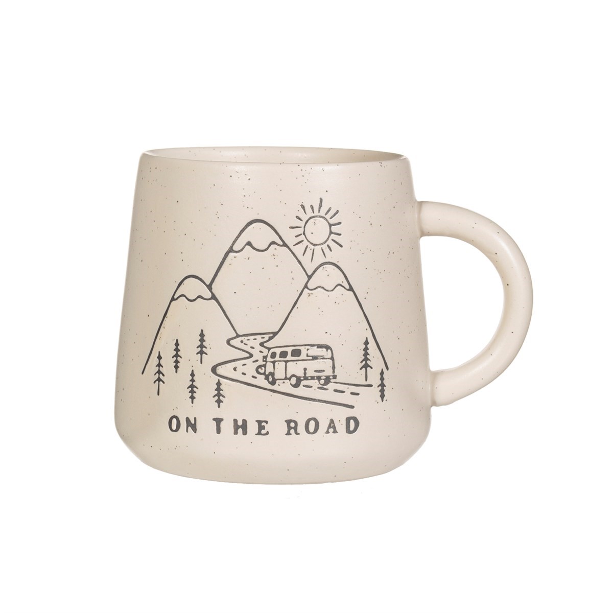 Kameninový hrnek On the Road, bílý_0