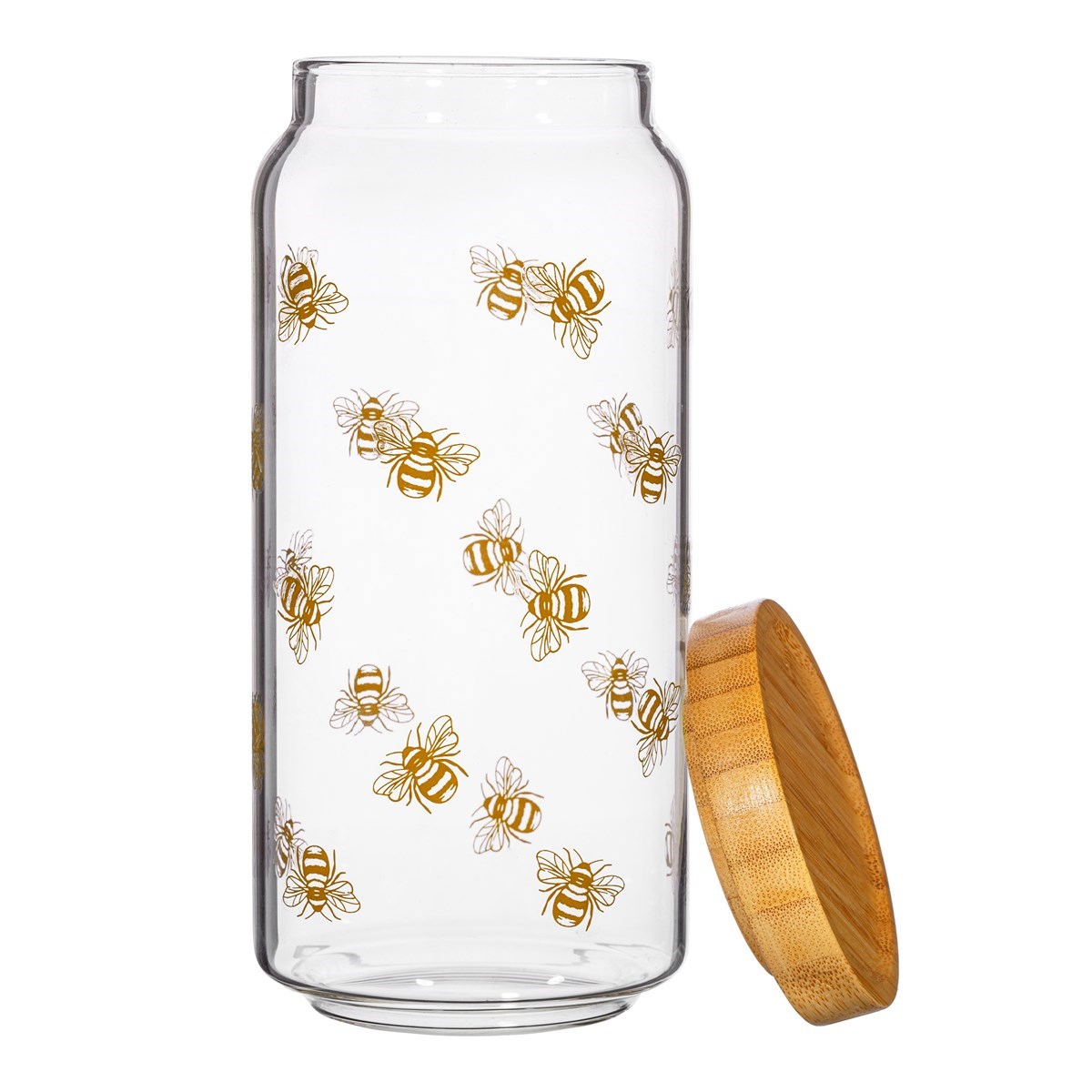 Skleněná dóza s bambusovým víčkem Vintage Bee L_0