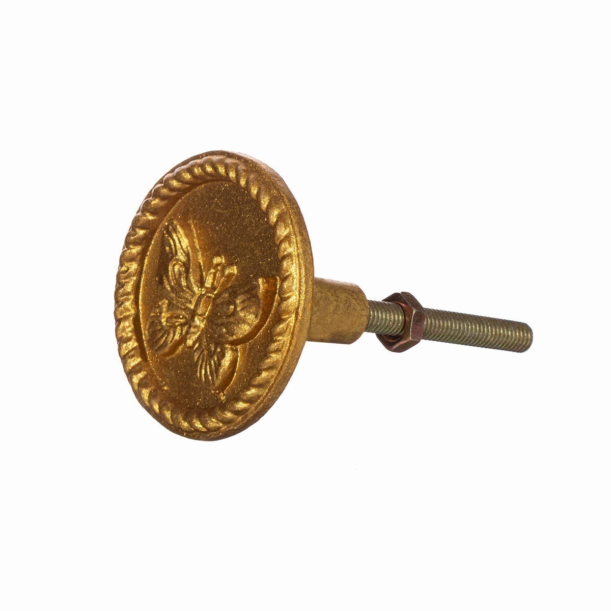 Zlatá úchytka k zásuvce Knob, motýl_1