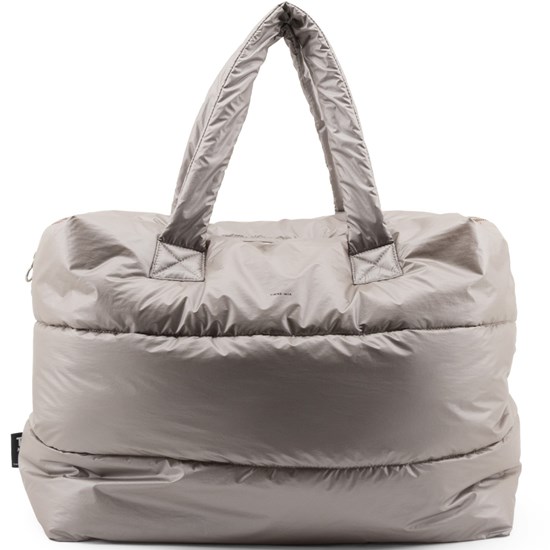 Velká prošívaná taška CAMILL Tinne+Mia z um. kůže šedo-béžová zlatá_0