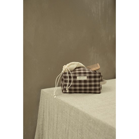 Monk & Anna toiletry bag | check brown_0